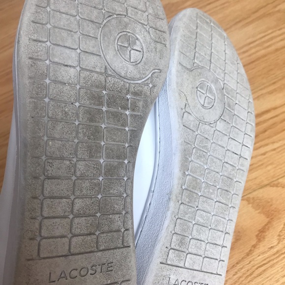 Men’s Lacoste White Leather Sneakers Sz 8 - Picture 12 of 12